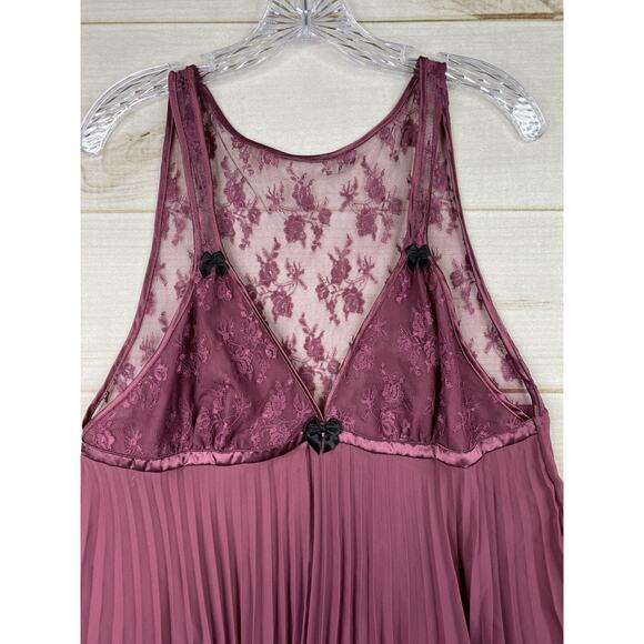 Seductive Wear Cinema Etoile Slip Dress 1X Pink Mauve Babydoll Lingerie Lace - Picture 2 of 10